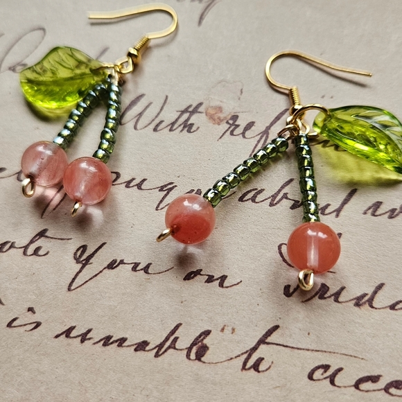 Cherry Quartz Earrings - Picture 6 of 6
